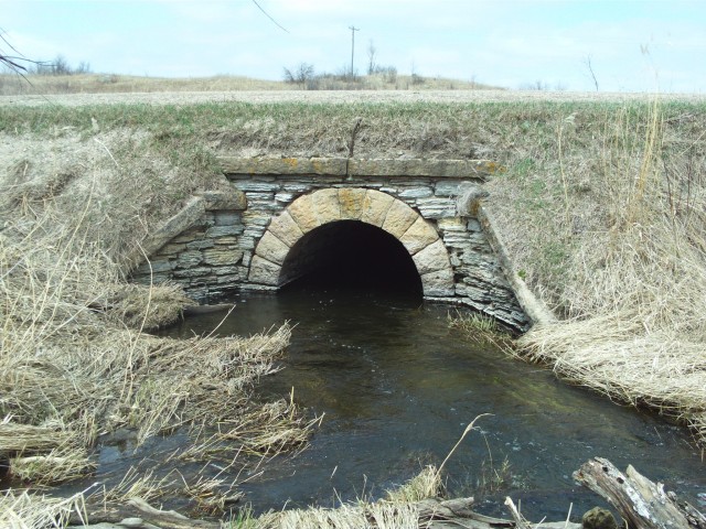 A stone culvert of possibly older vintage. Paul says that the old road was likely an old railroad grade from the 19th century. Could this culvert date back that long?