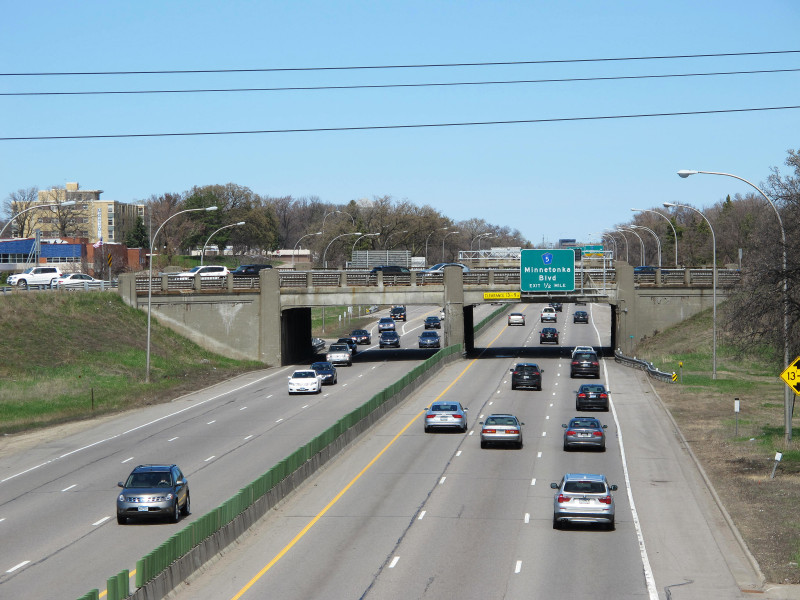 Historic Bridge 5462 (Hwy 7 over Hwy 100), looking north from bridge 5309.