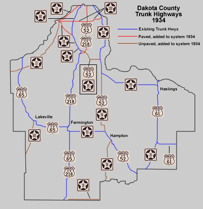 dakota county mn map trunk highways history